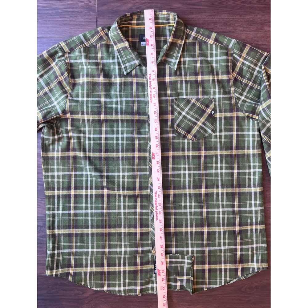 Marmot Mens XXL Green Plaid Flannel Shirt Long Sleeve Wool Blend SCC-308 - Picture 9 of 10